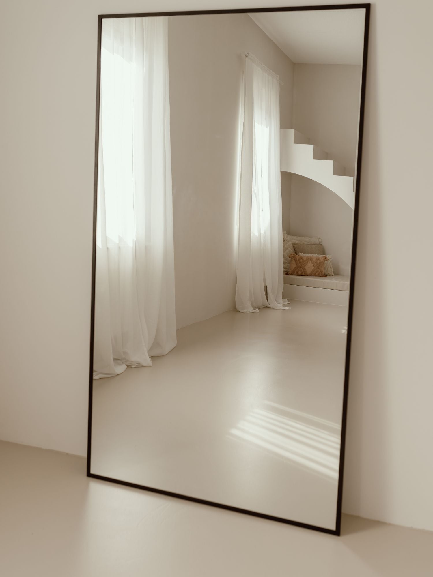 Large Rectangular Standing Mirror, 180x100 cm, Black