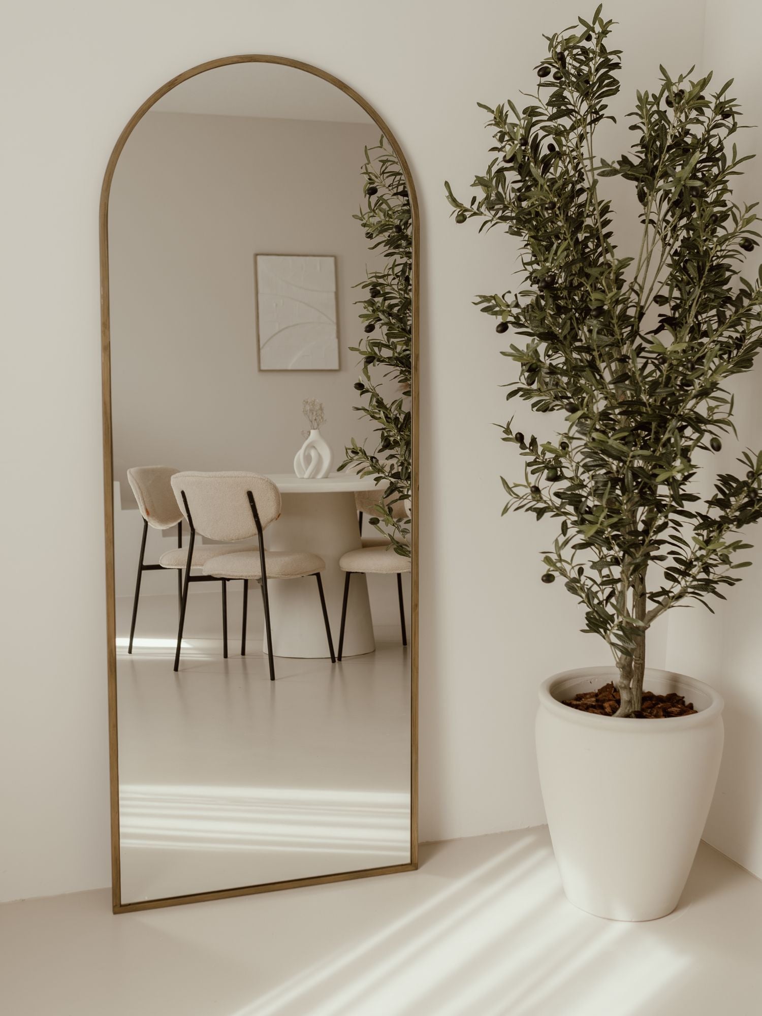 Large Standing Oval Mirror 180x70 Gold