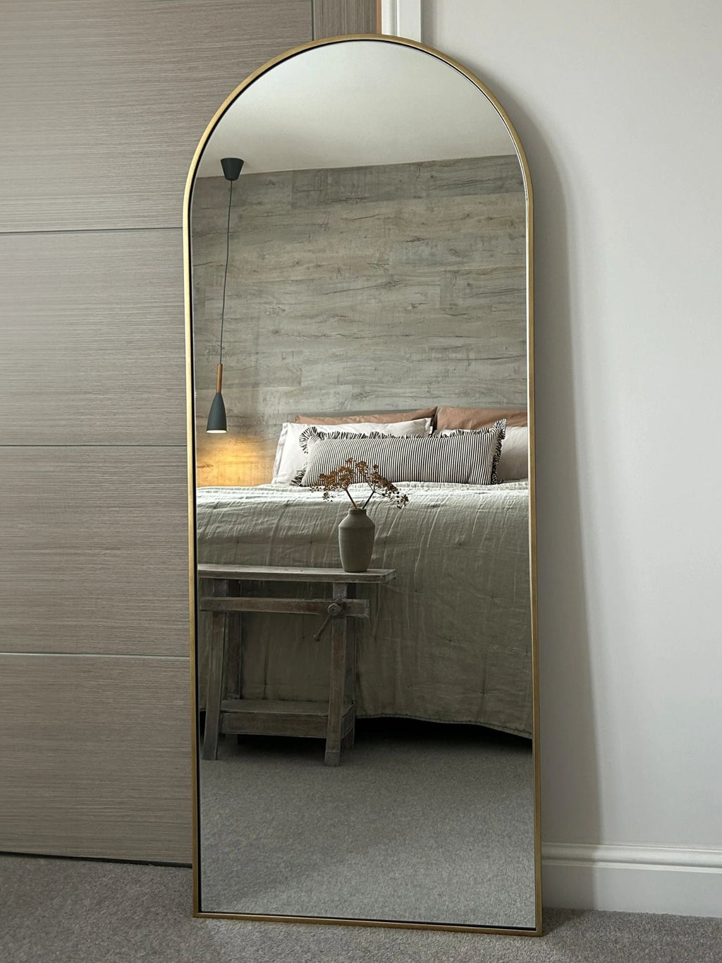 Large Standing Oval Mirror 180x70 Gold
