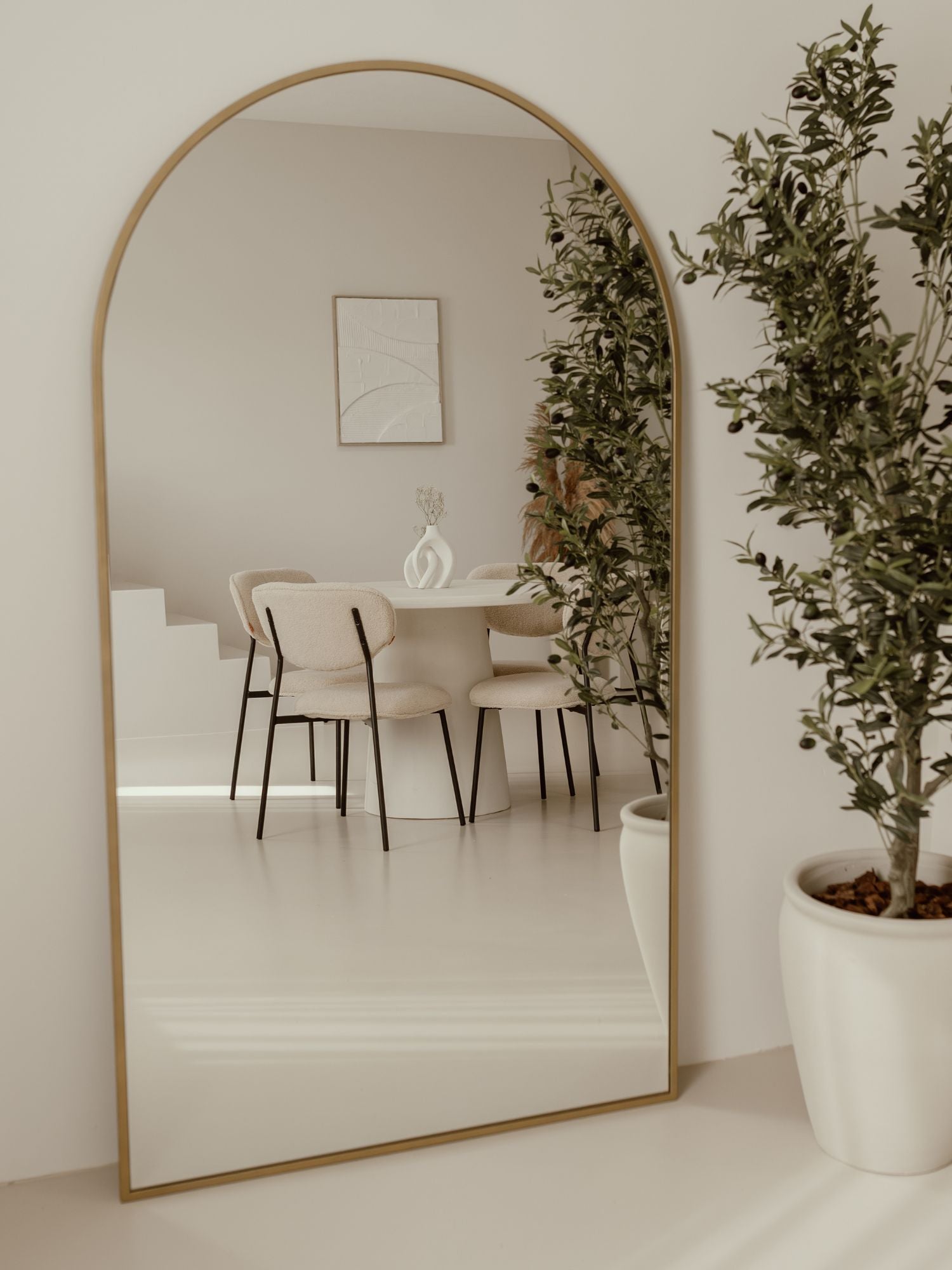 Large Standing Oval Mirror 180x100 Gold