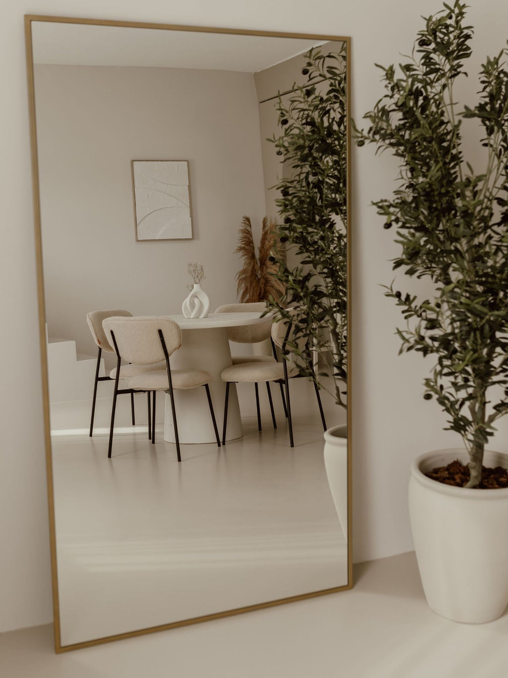 Large Rectangular Standing Mirror 180x100 Gold